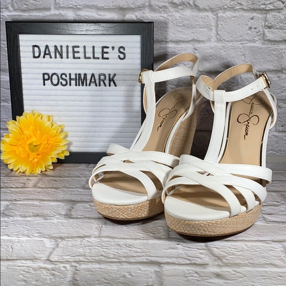 Jessica Simpson Shoes - NWOT Jessica Simpson White Sandal Wedges